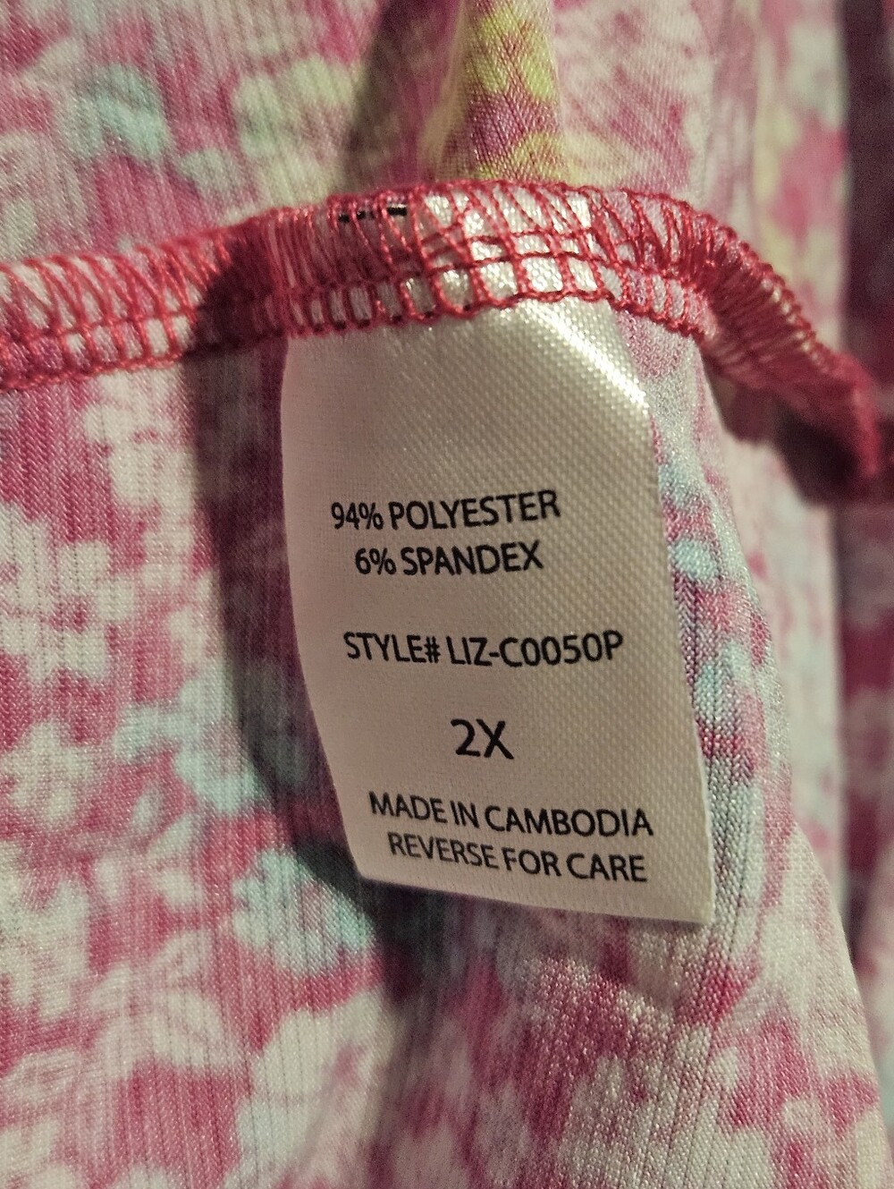 Dear Scarlett Lizzy Relaxed Flowy V-Neck Pink Floral Roll-Tab Tunic Size 2X NWT - Picture 5 of 9